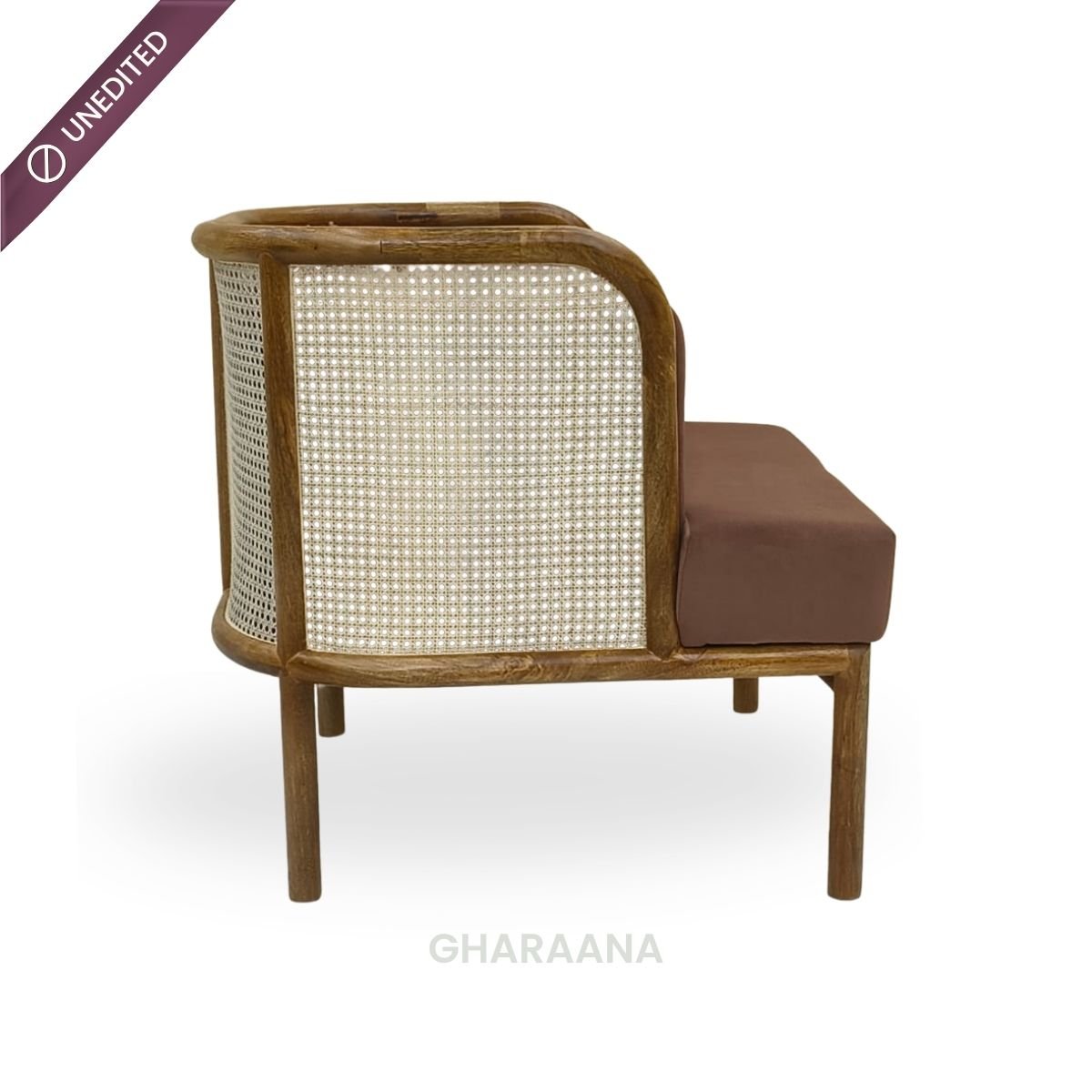 Amayah Wooden Plush Armchair - Armchairs - Gharaana