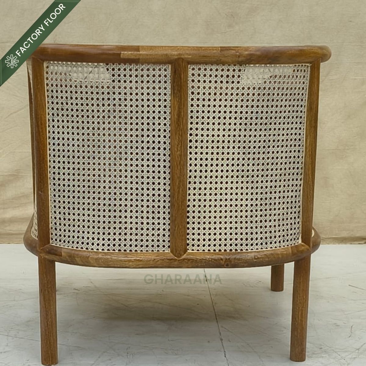 Amayah Wooden Plush Armchair - Armchairs - Gharaana