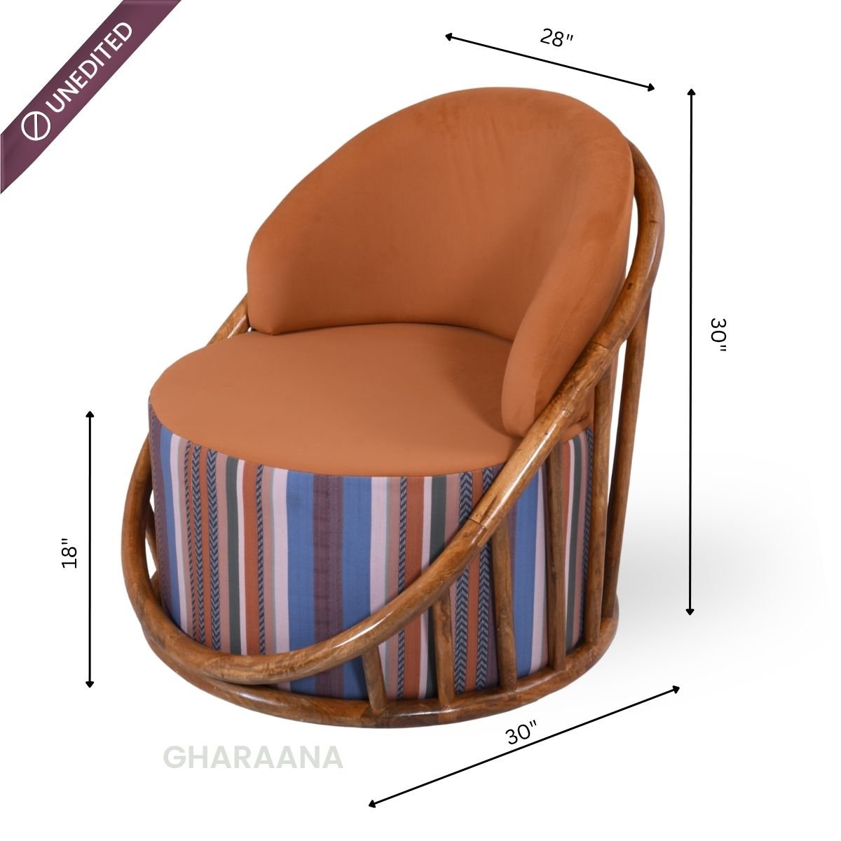 Sloan Plush Wooden Armchair - Armchairs - Gharaana