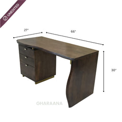 Nook Wooden Storage Table - Office Desk - Gharaana