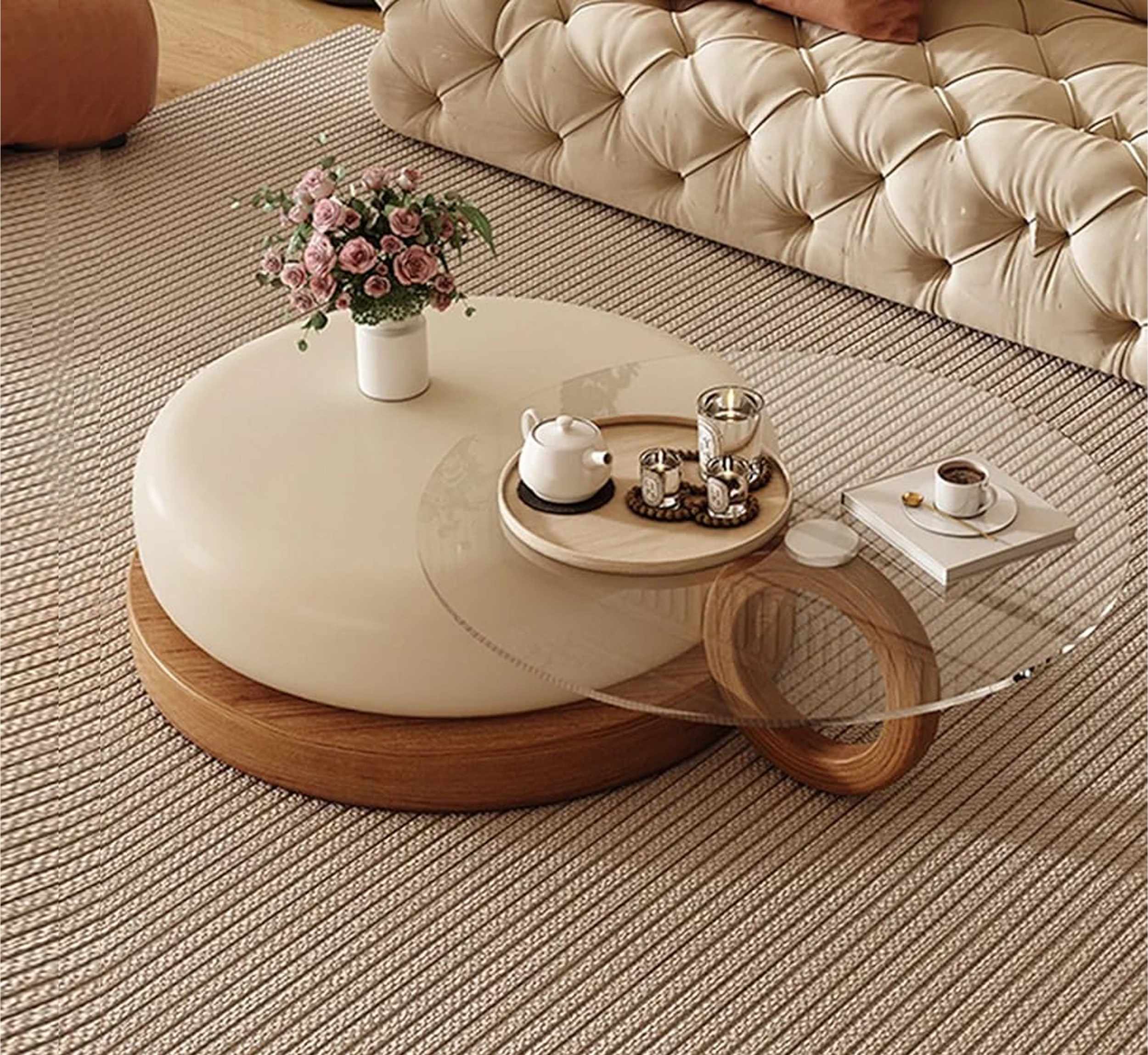 Amiya Glass and Metal Nesting Centre Tables - Centre Tables - Gharaana