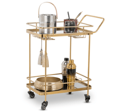 Gharaana Trolleys Panache 2-Tier Clear Glass Bar Trolley