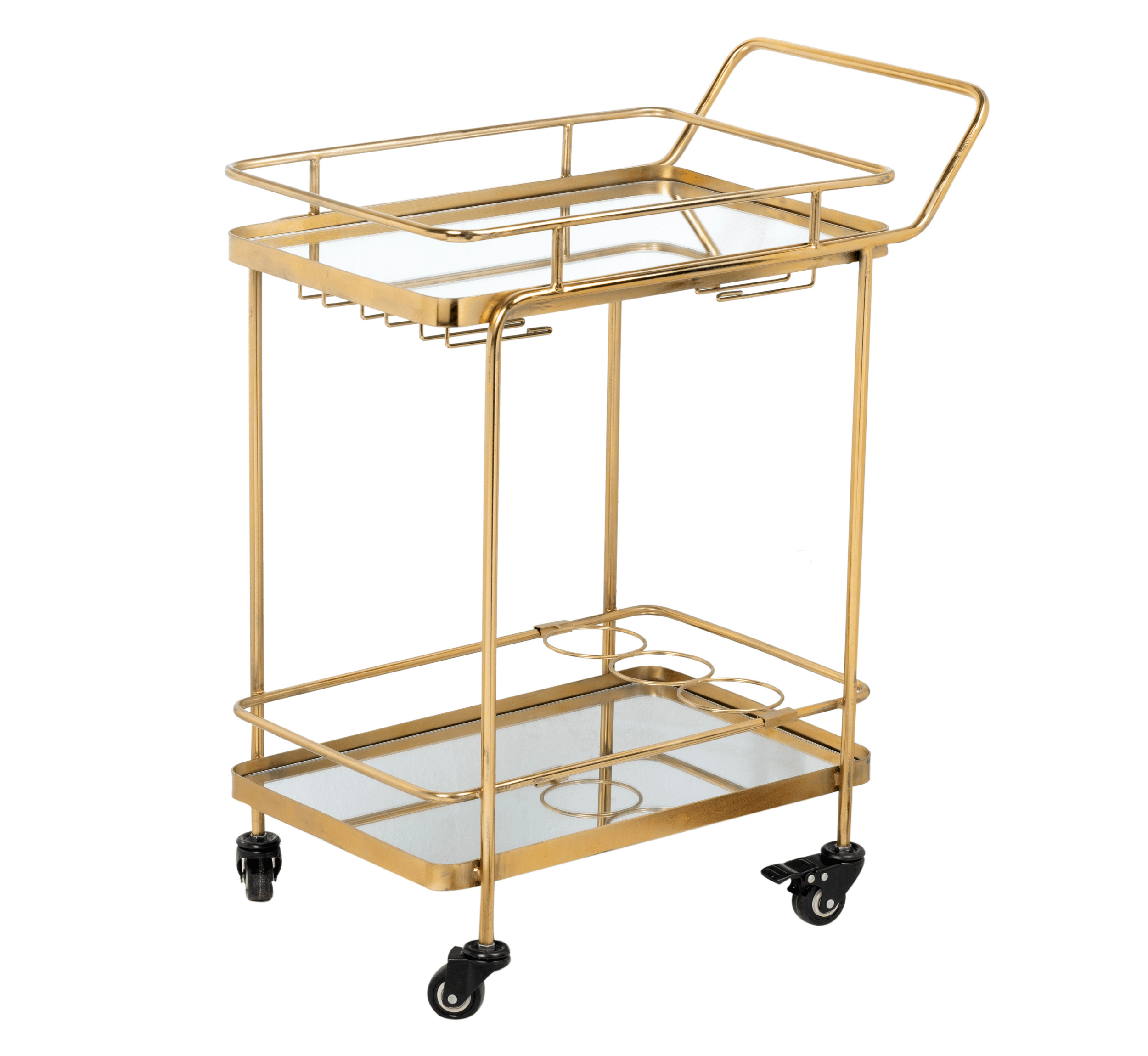Panache 2-Tier Clear Glass Bar Trolley