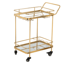 Panache 2-Tier Clear Glass Bar Trolley