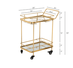 Panache 2-Tier Clear Glass Bar Trolley
