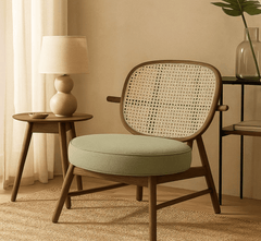 Abby Wooden Plush Armchair - Armchairs - Gharaana