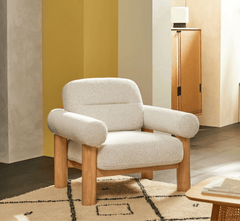 Gharaana Armchairs Casa Wooden Plush Armchair