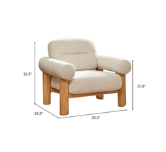 Gharaana Armchairs Casa Wooden Plush Armchair