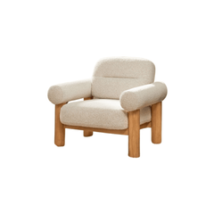 Gharaana Armchairs Casa Wooden Plush Armchair