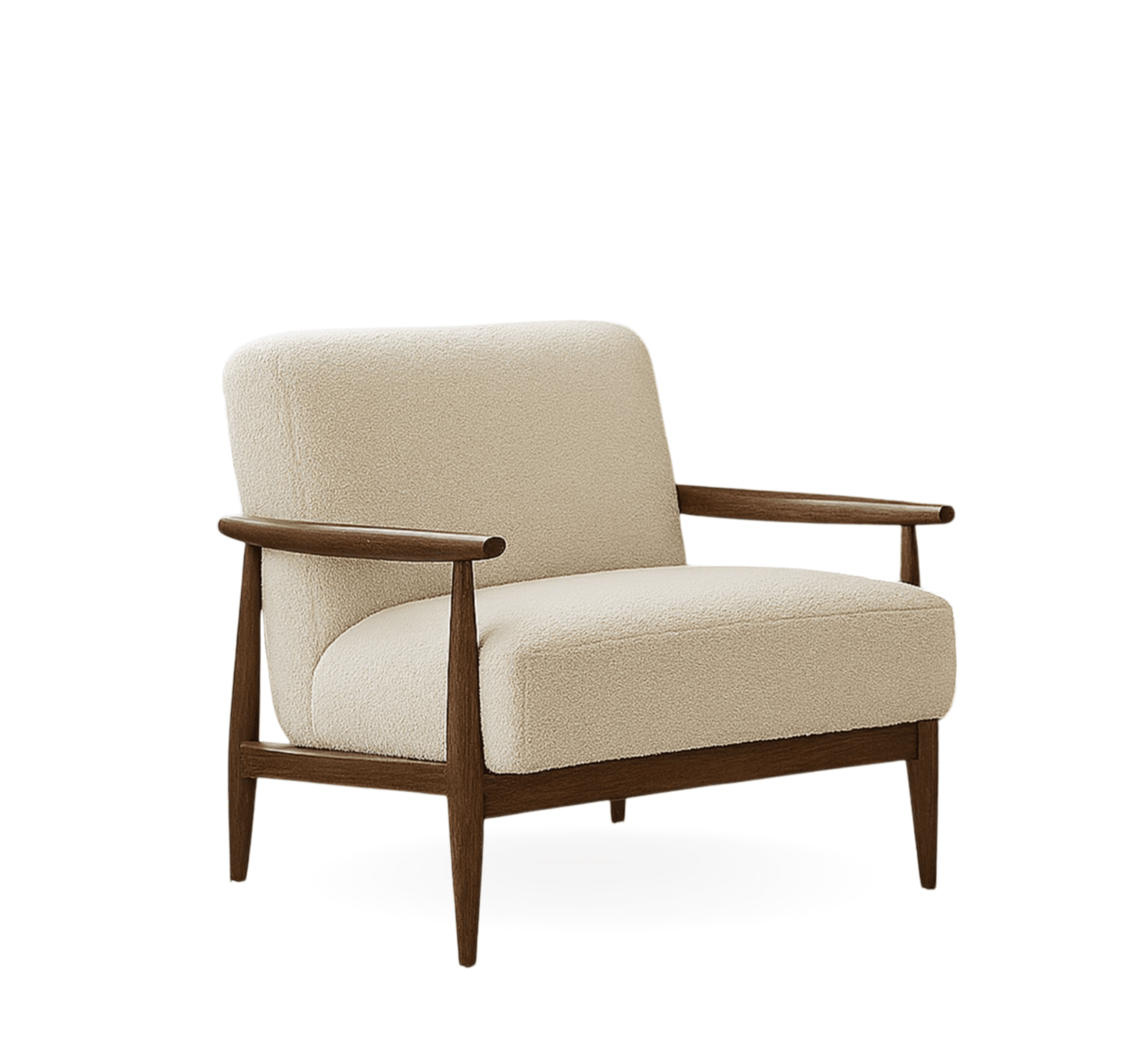 Kiyan Wooden Plush Armchair - Armchairs - Gharaana