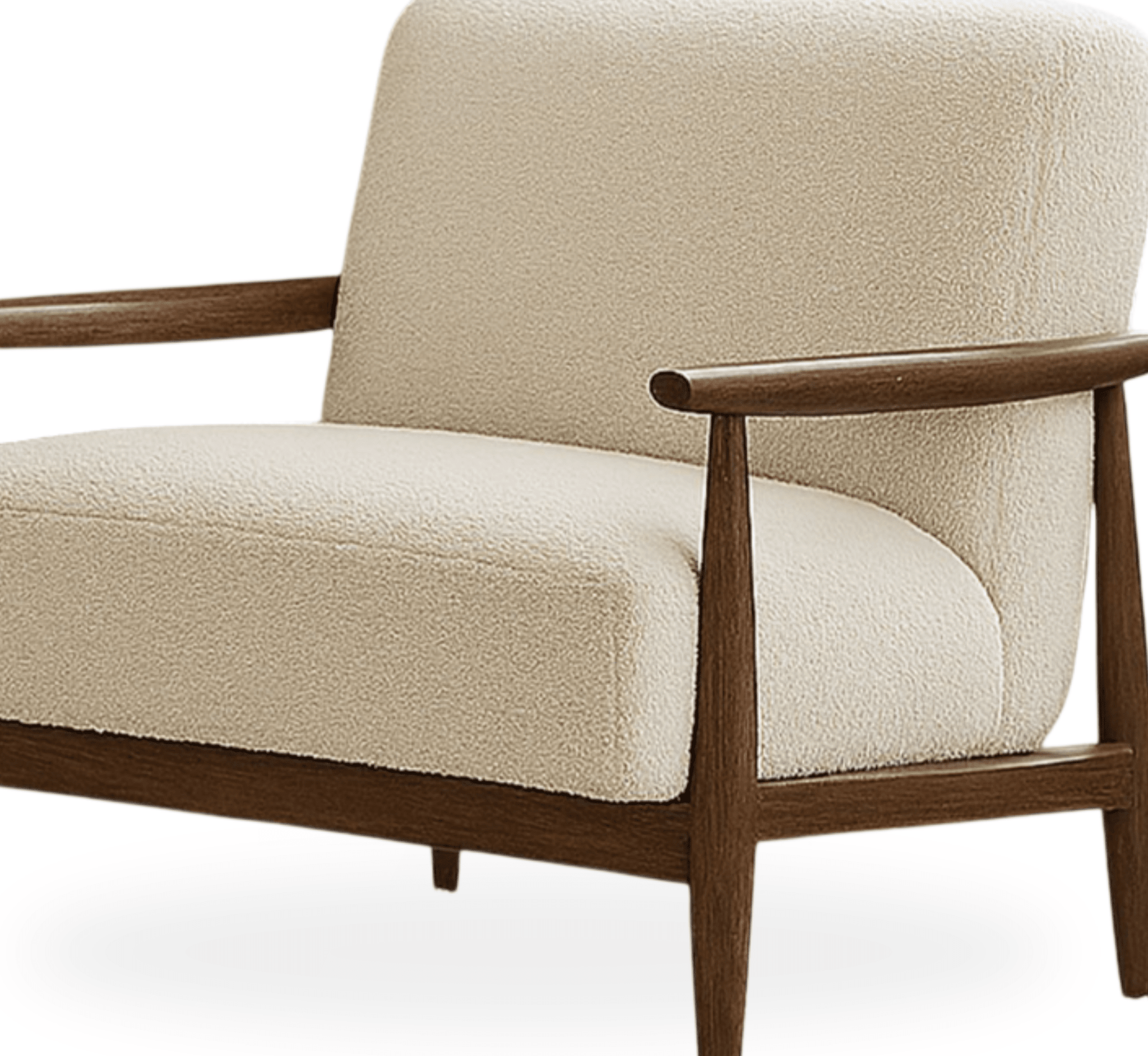 Kiyan Wooden Plush Armchair - Armchairs - Gharaana