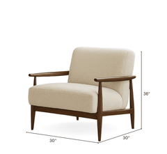 Kiyan Wooden Plush Armchair - Armchairs - Gharaana
