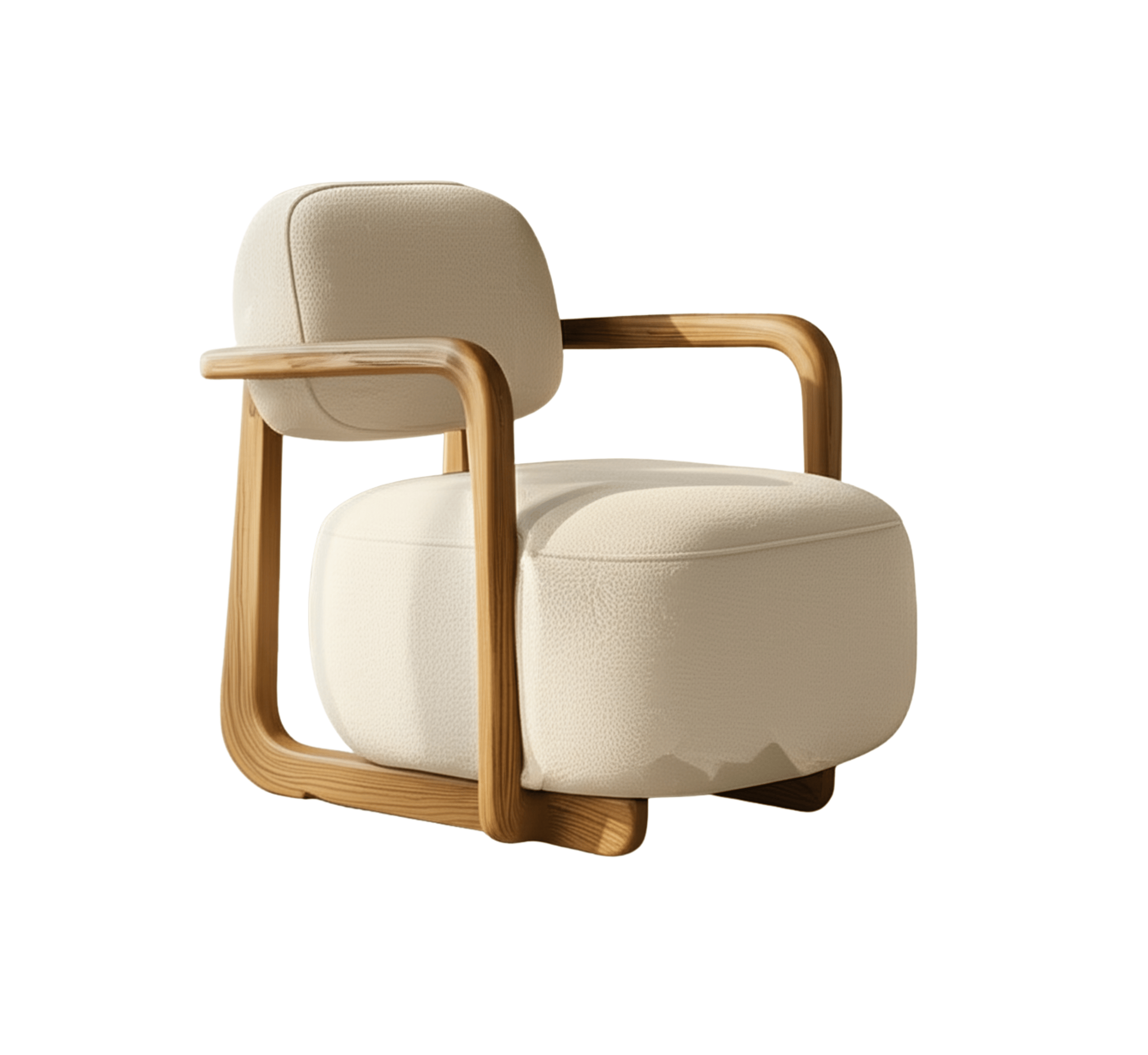 Gharaana Armchairs Ojas Wooden Plush Armchair