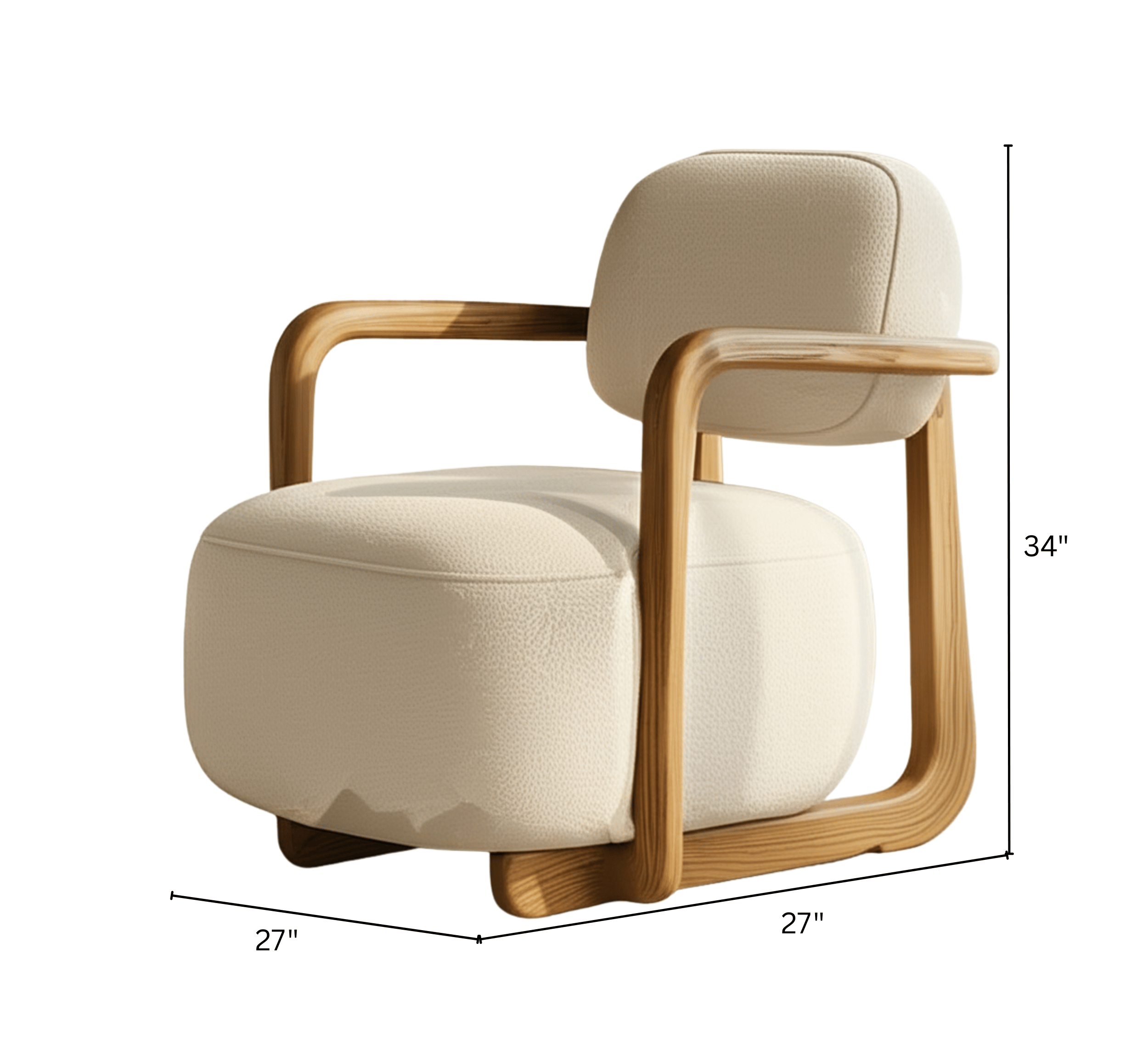 Gharaana Armchairs Ojas Wooden Plush Armchair