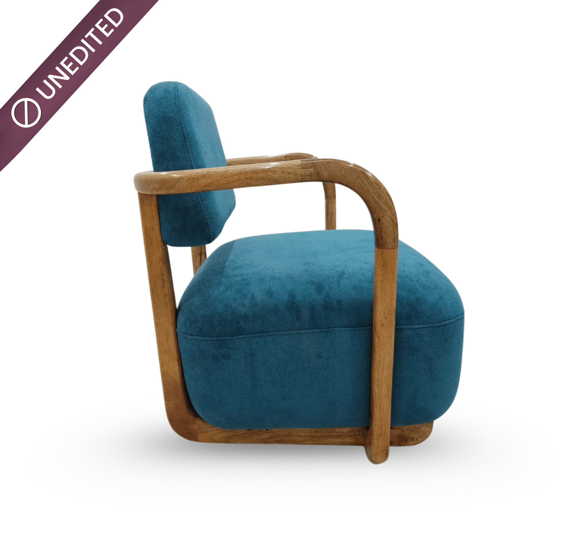 Gharaana Armchairs Ojas Wooden Plush Armchair