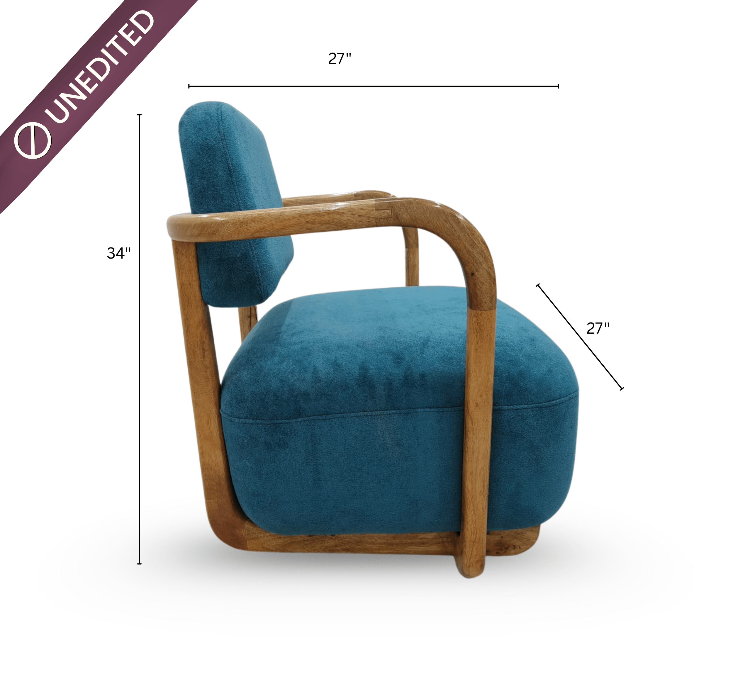 Gharaana Armchairs Ojas Wooden Plush Armchair