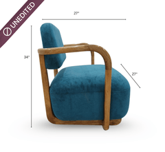 Gharaana Armchairs Ojas Wooden Plush Armchair