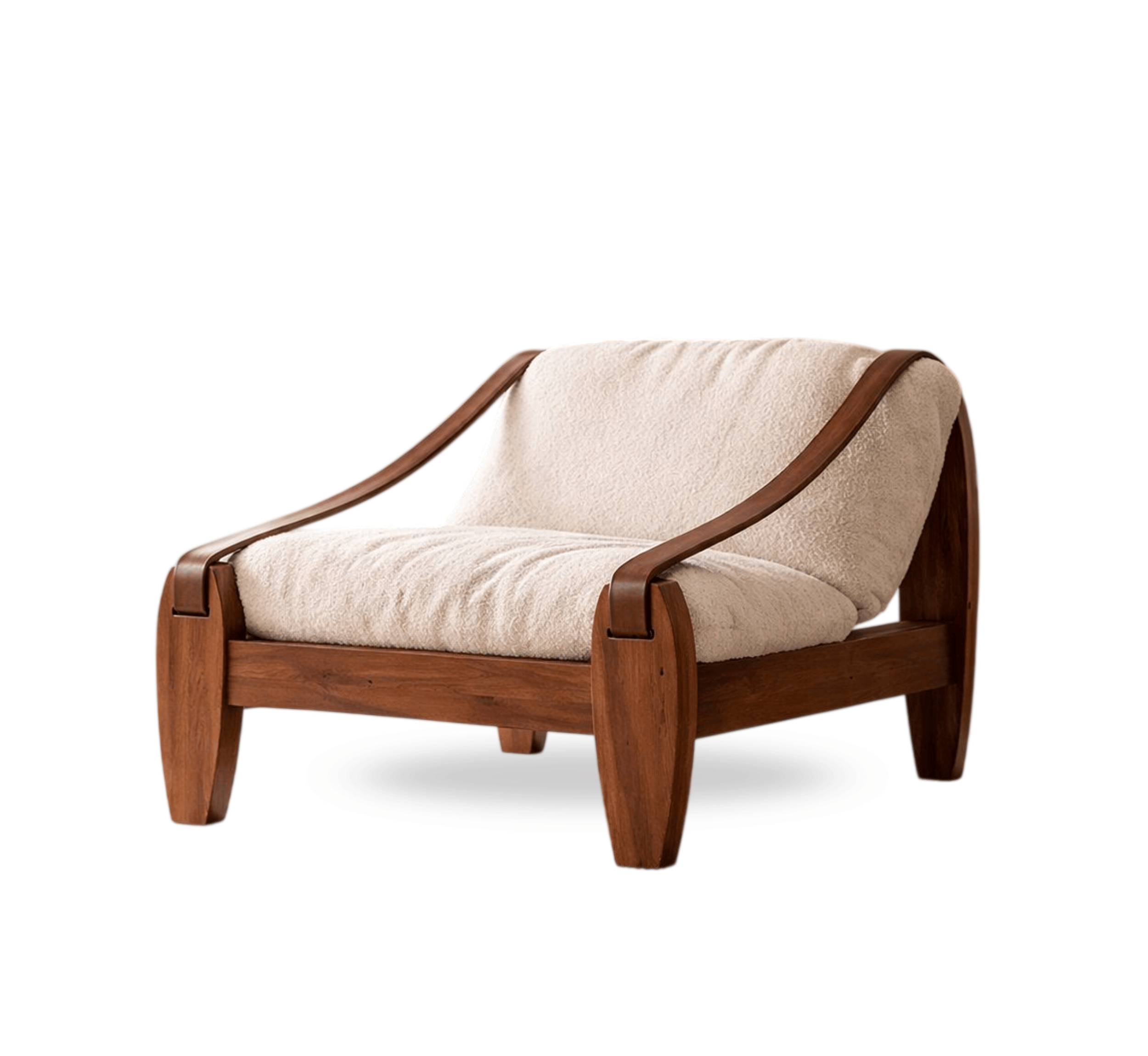Gharaana Armchairs Prive Wooden Plush Armchair