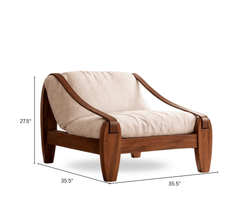 Gharaana Armchairs Prive Wooden Plush Armchair