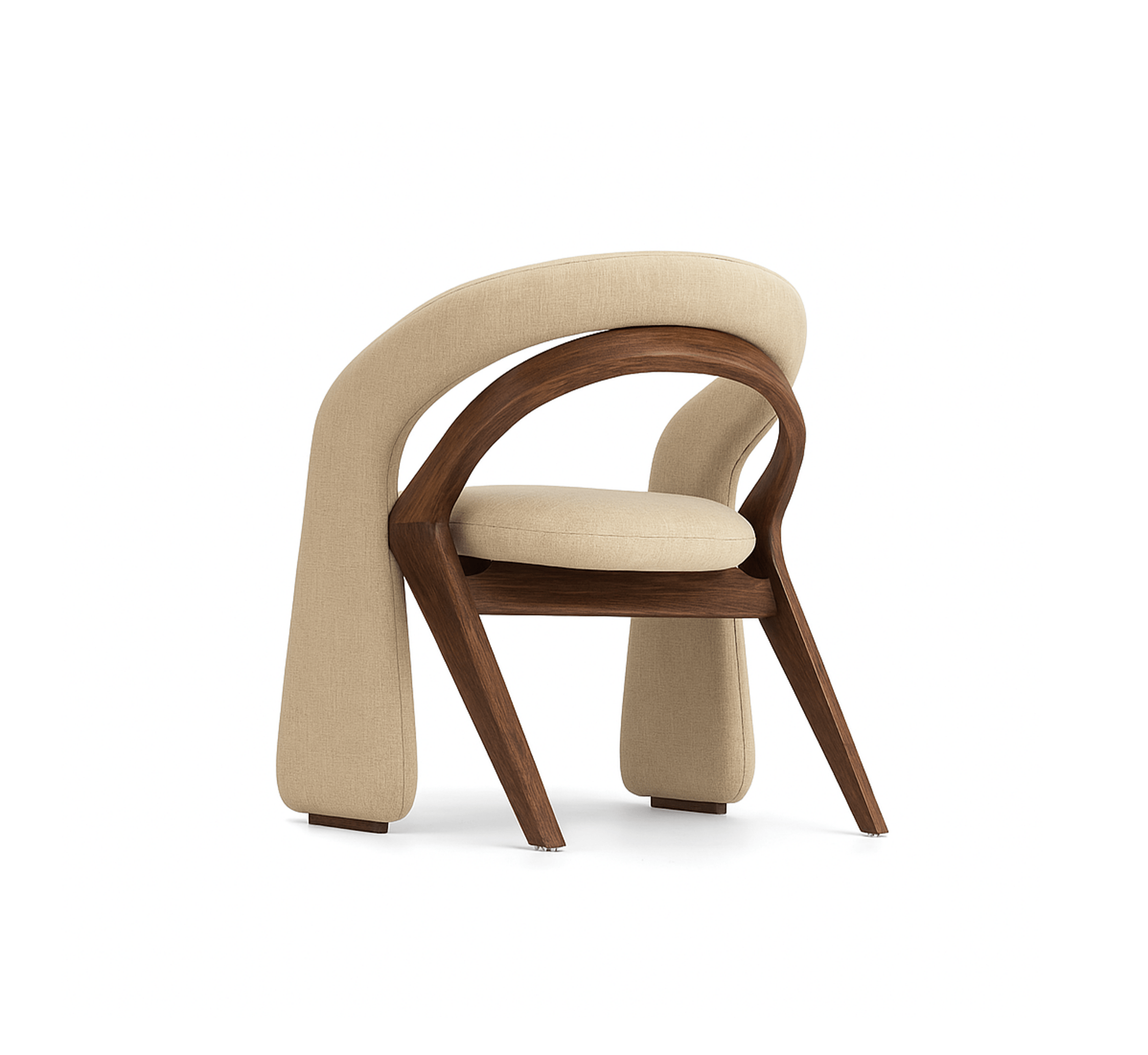 Gharaana Armchairs Ramya Wooden Plush Armchair