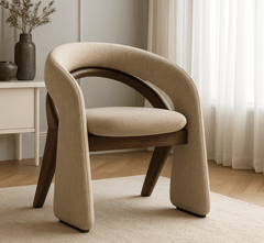 Gharaana Armchairs Ramya Wooden Plush Armchair