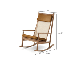 Gharaana Armchairs Raya Leather Rocking Chair