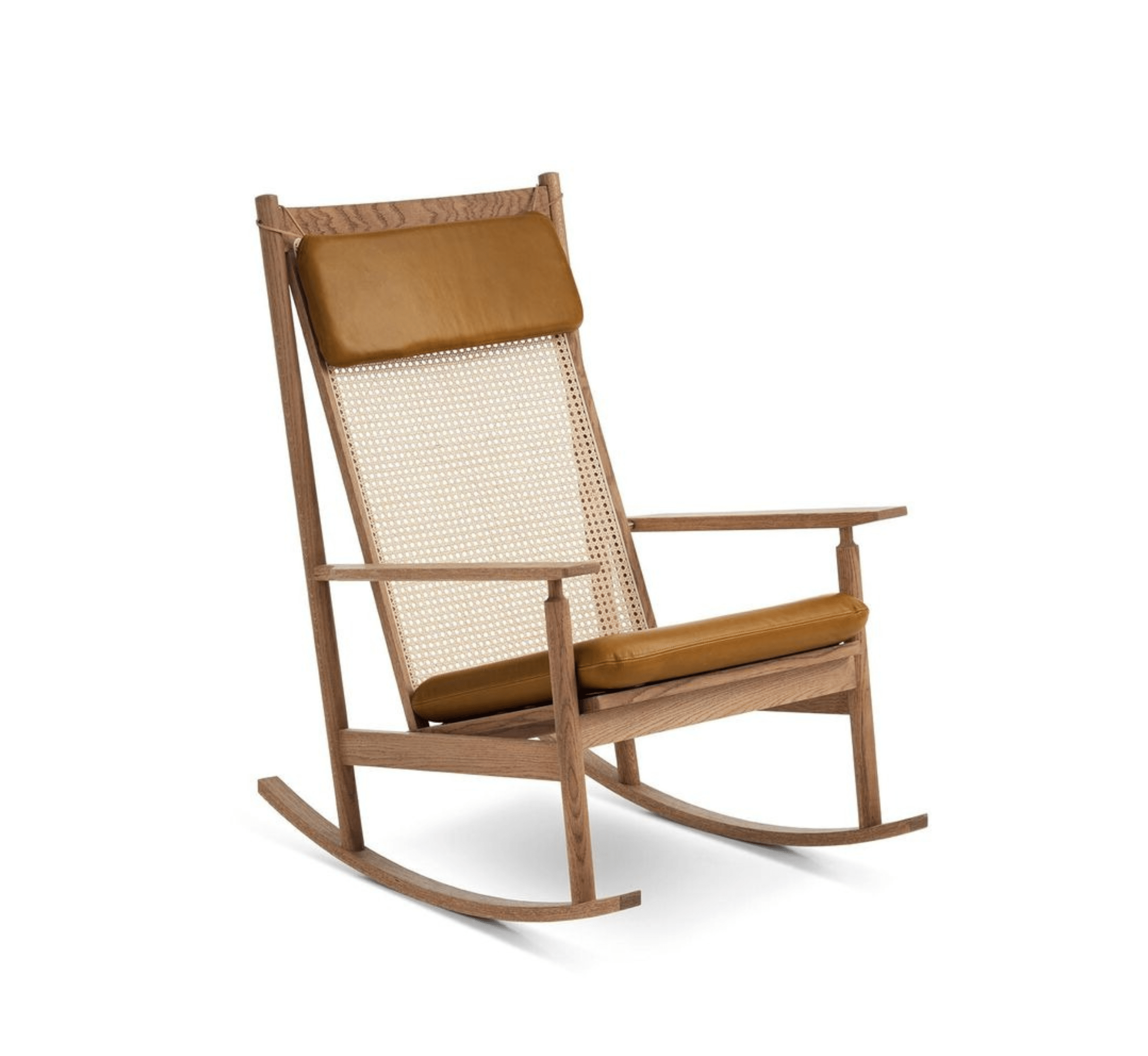 Gharaana Armchairs Raya Leather Rocking Chair