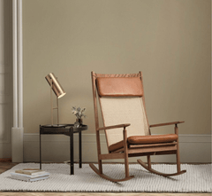 Gharaana Armchairs Raya Leather Rocking Chair