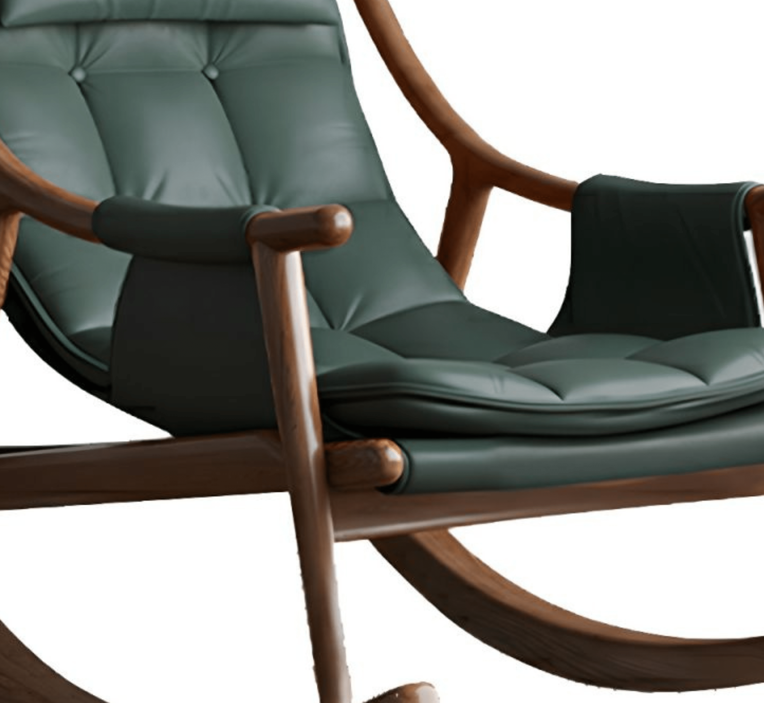 Gharaana Armchairs Reeva Leather Rocking Chair