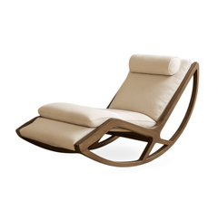 Gharaana Armchairs Snooze Wooden Plush Rocking Armchair