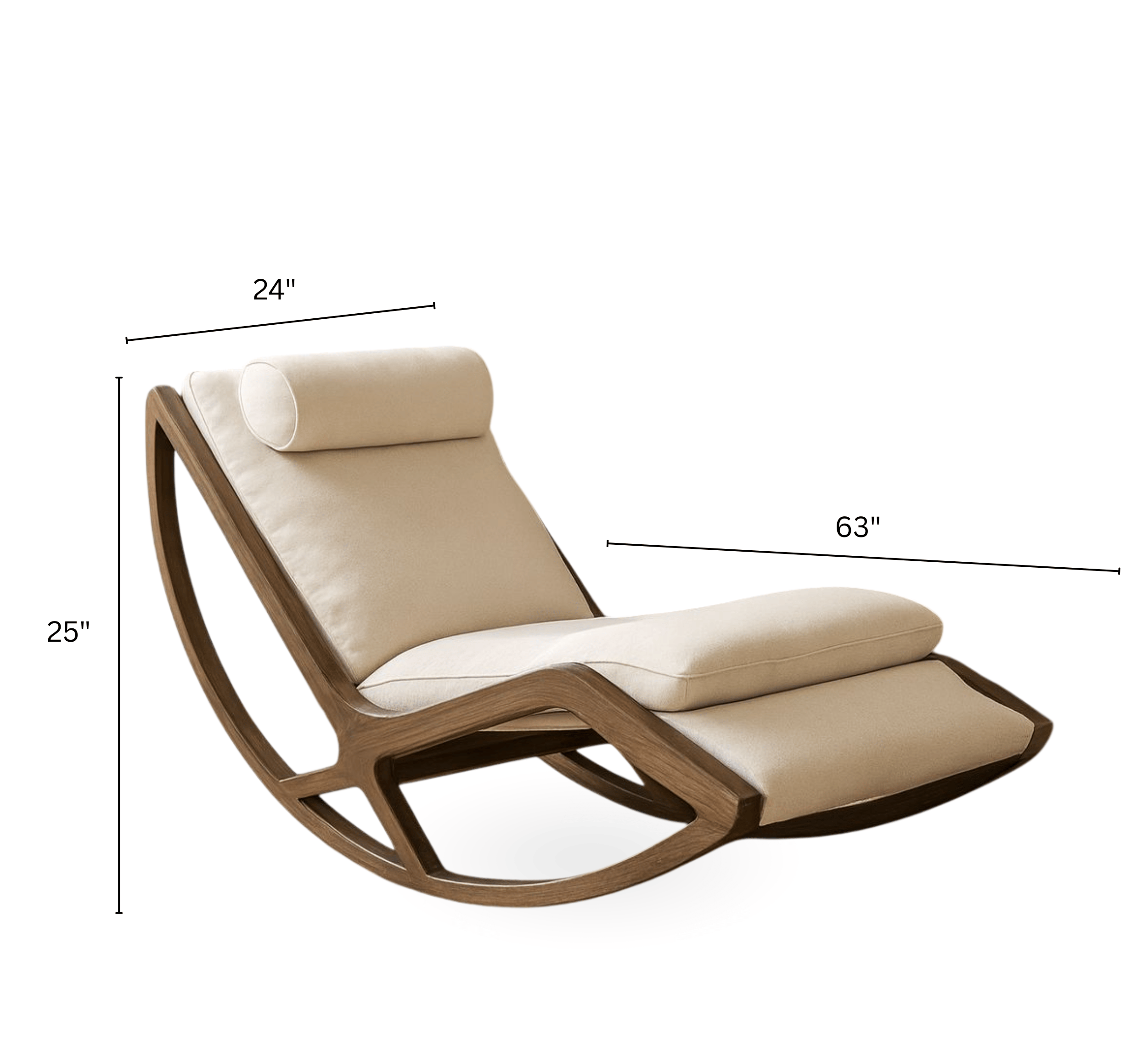 Gharaana Armchairs Snooze Wooden Plush Rocking Armchair