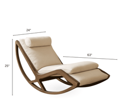 Gharaana Armchairs Snooze Wooden Plush Rocking Armchair