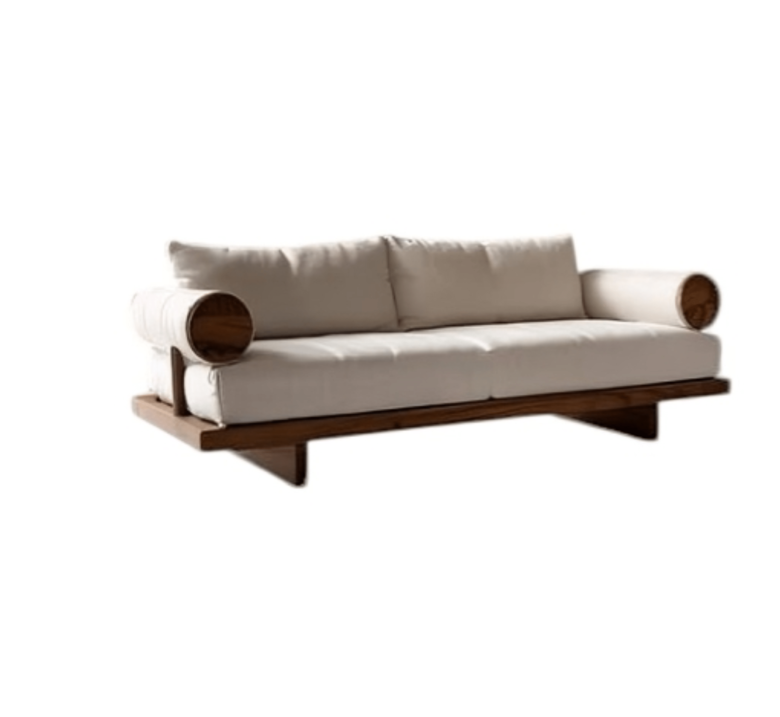 Gharaana Armchairs Swiss Wooden Plush 2-Seater Sofa
