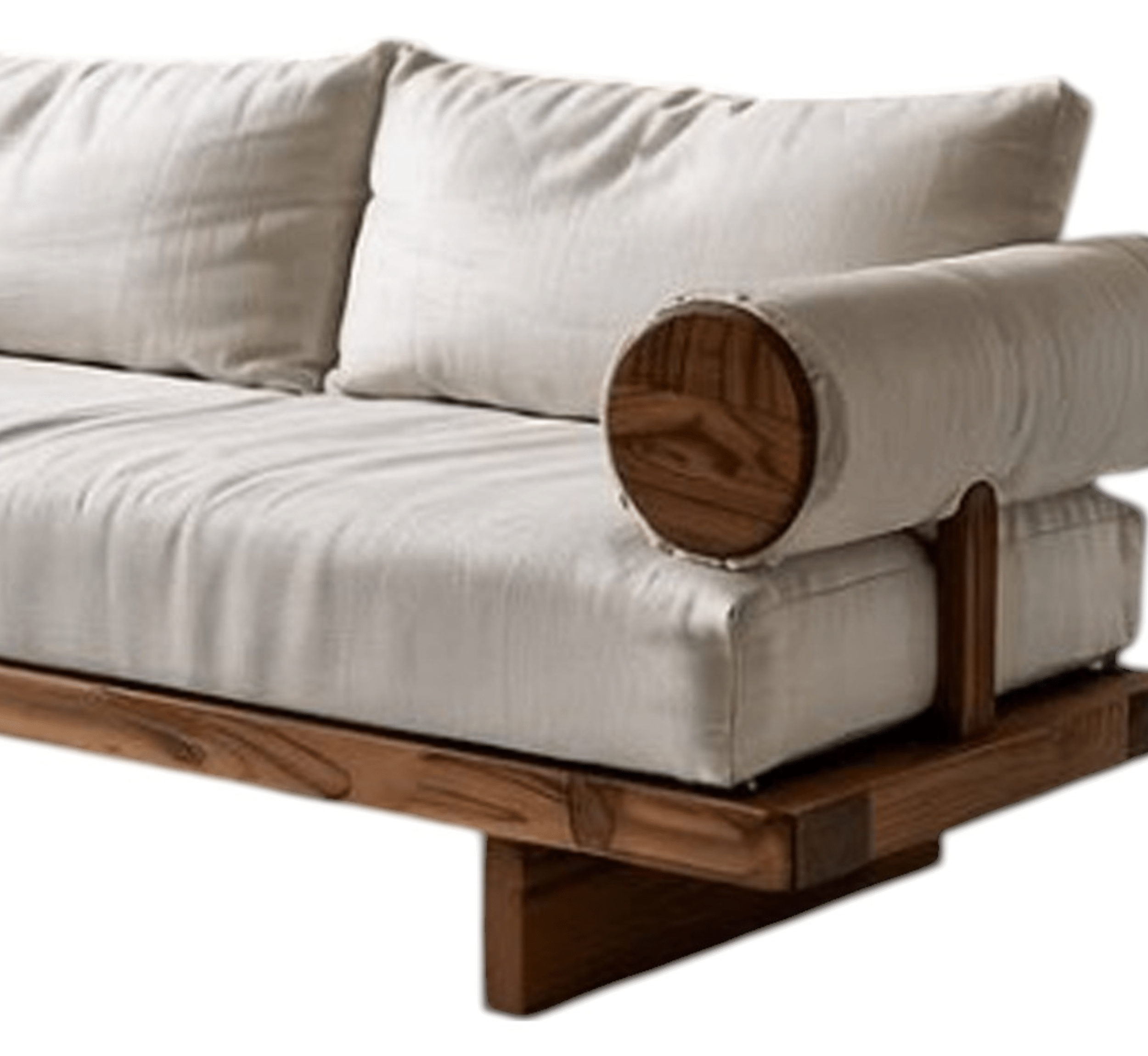 Gharaana Armchairs Swiss Wooden Plush 2-Seater Sofa