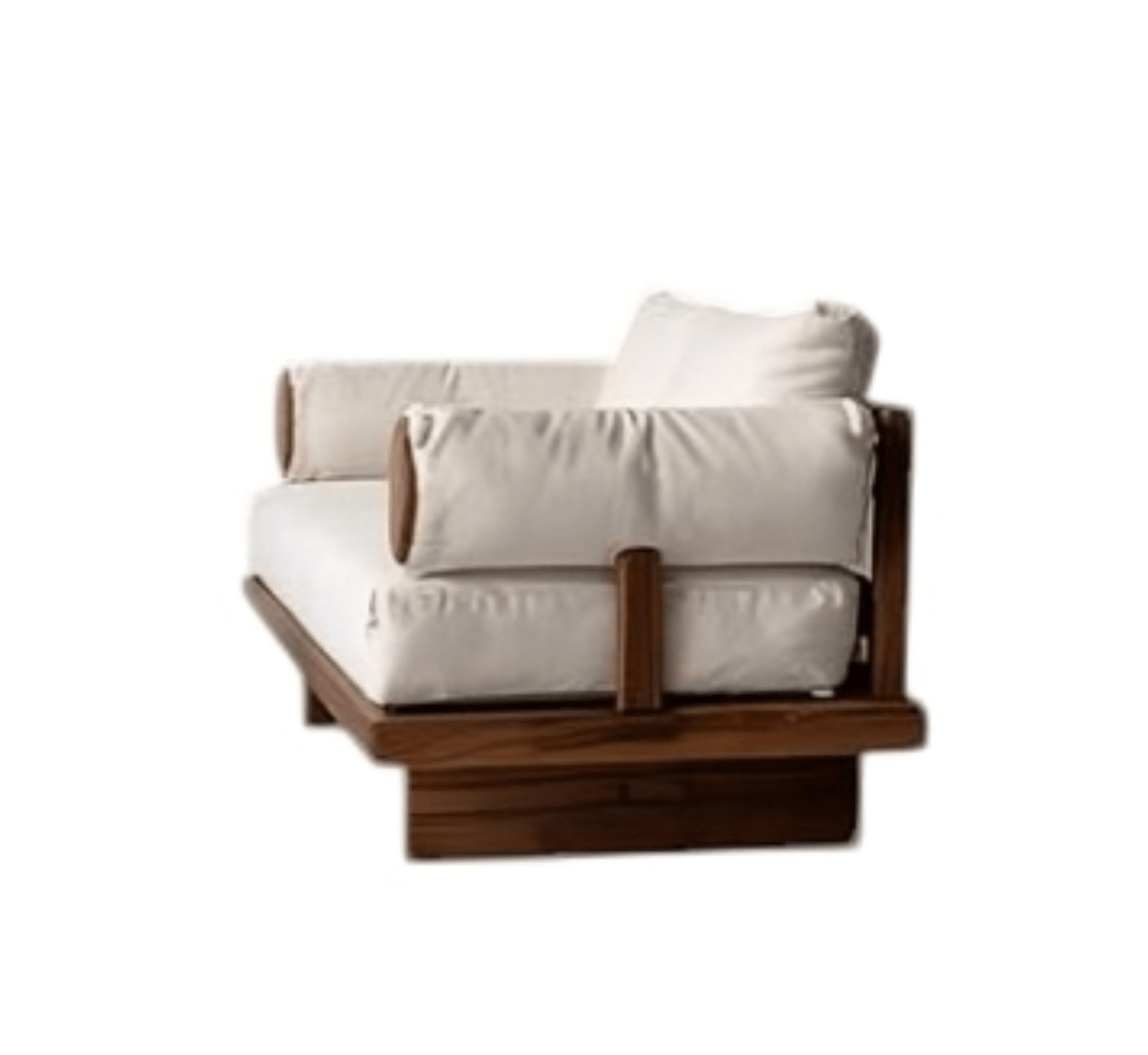 Gharaana Armchairs Swiss Wooden Plush 2-Seater Sofa