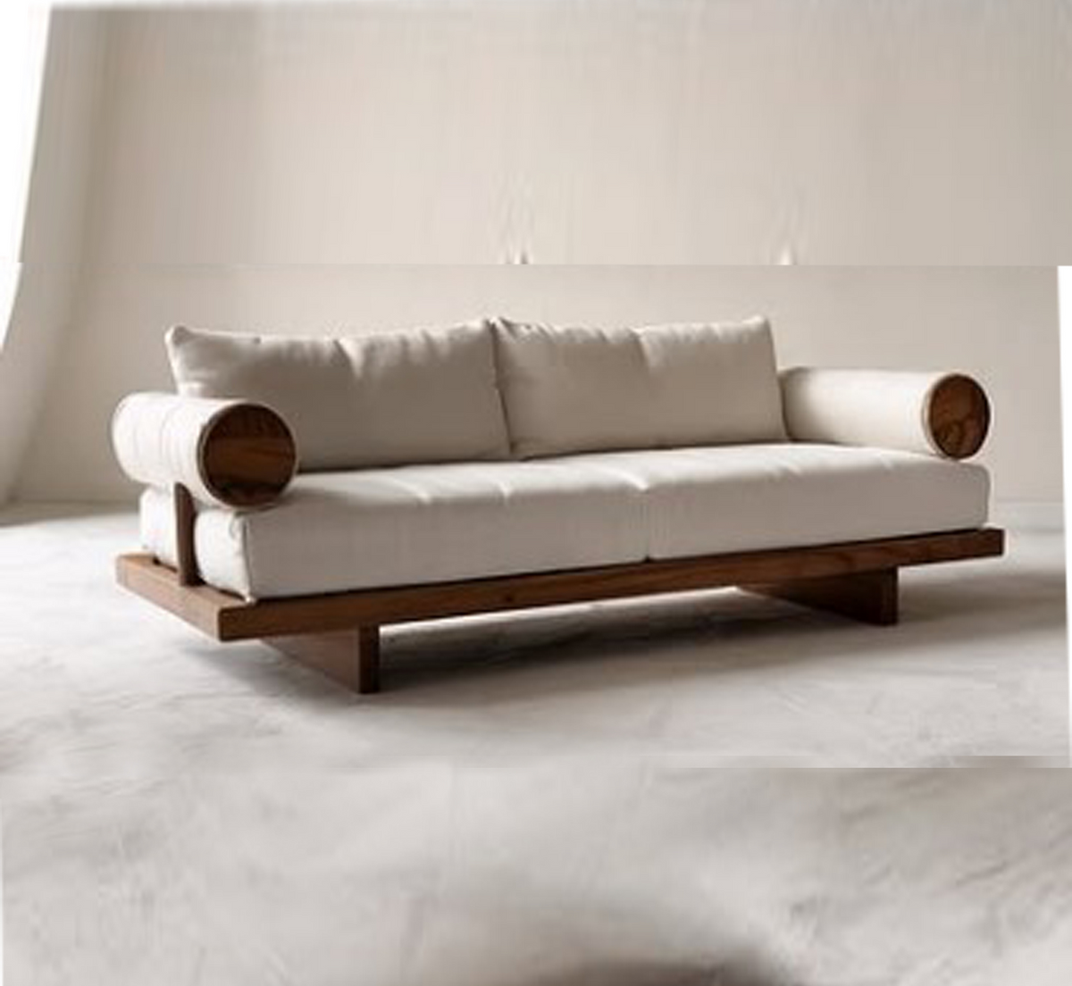 Gharaana Armchairs Swiss Wooden Plush 2-Seater Sofa