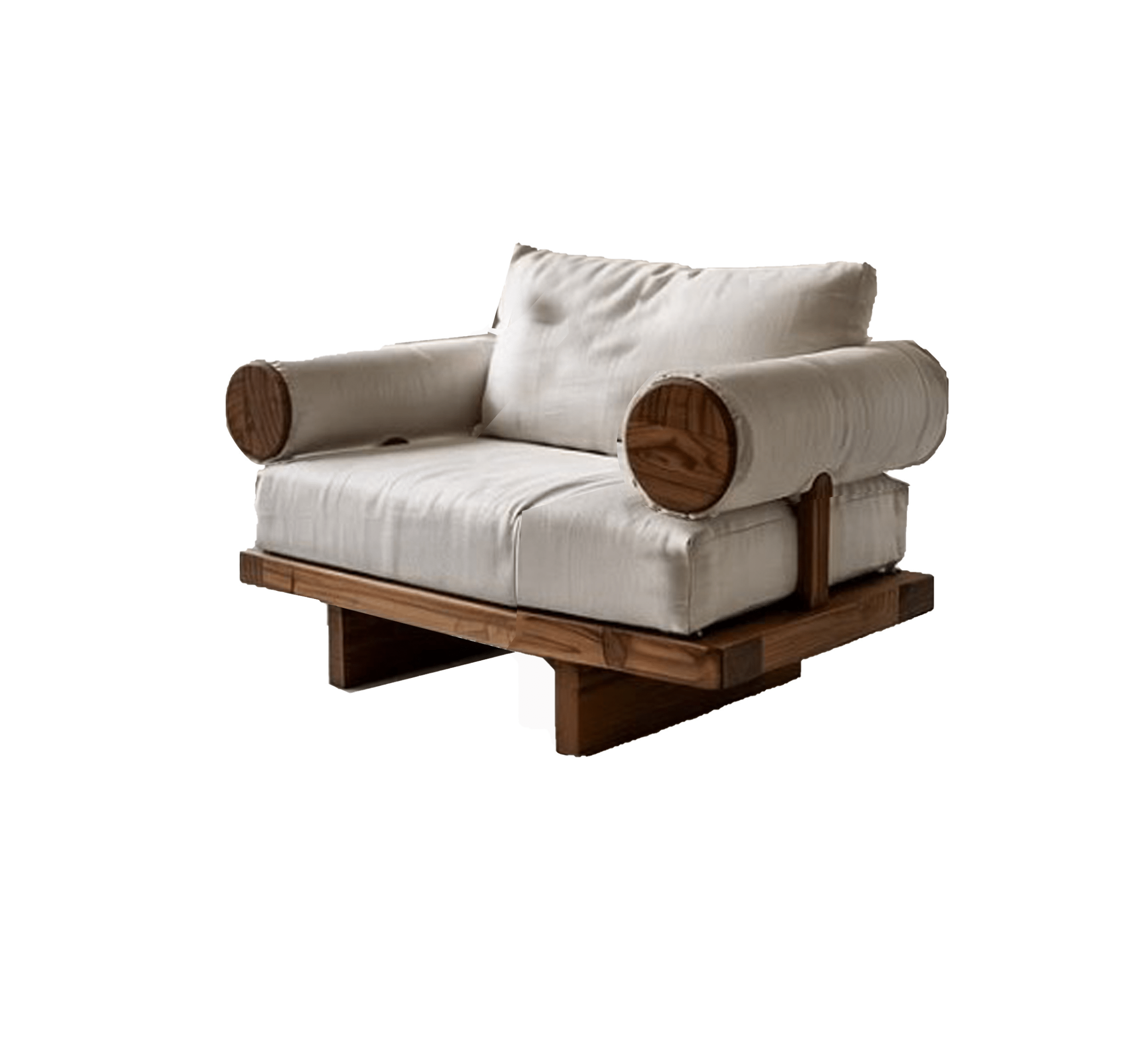 Gharaana Armchairs Swiss Wooden Plush Armchair