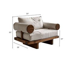Gharaana Armchairs Swiss Wooden Plush Armchair