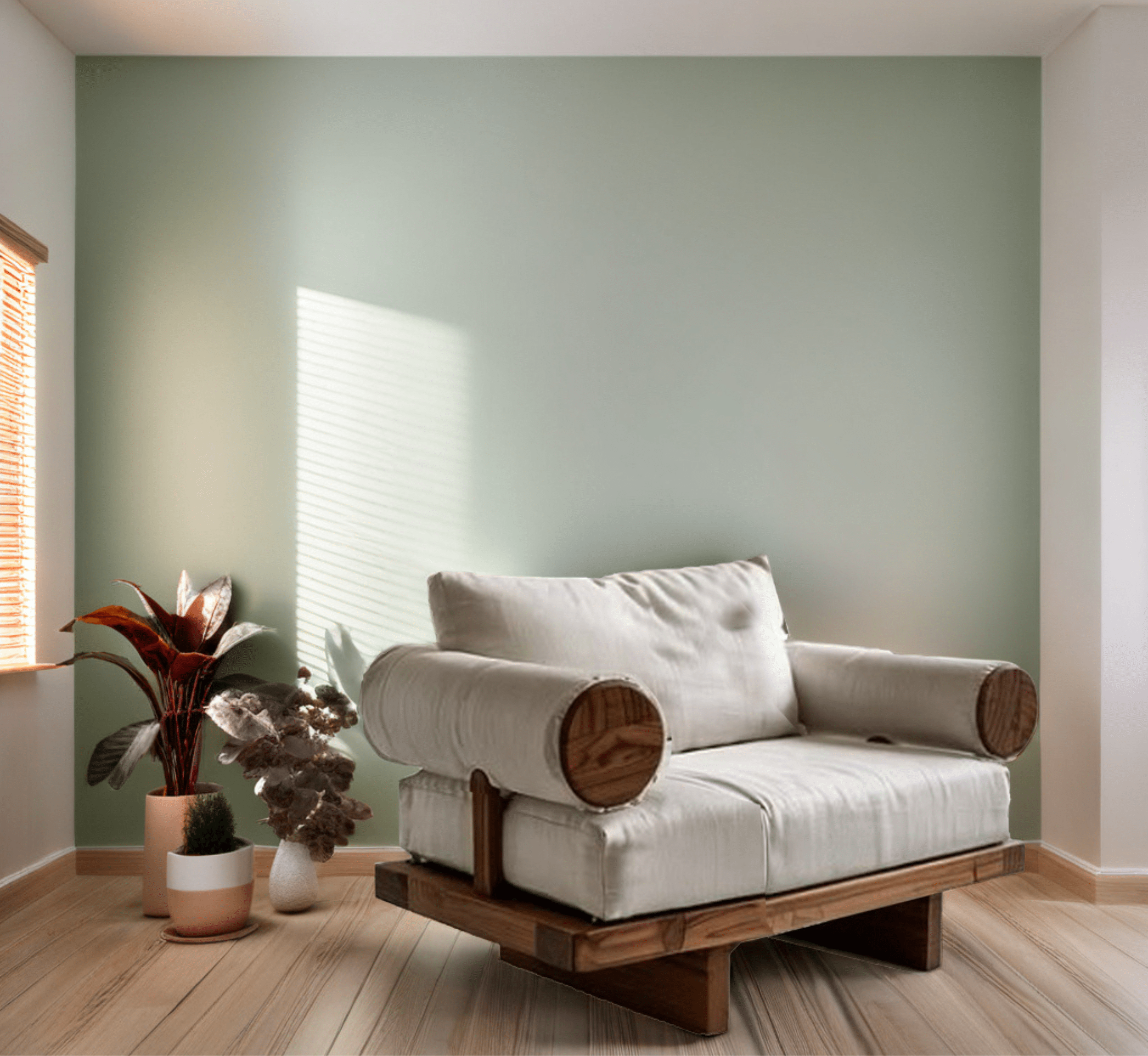 Gharaana Armchairs Swiss Wooden Plush Armchair