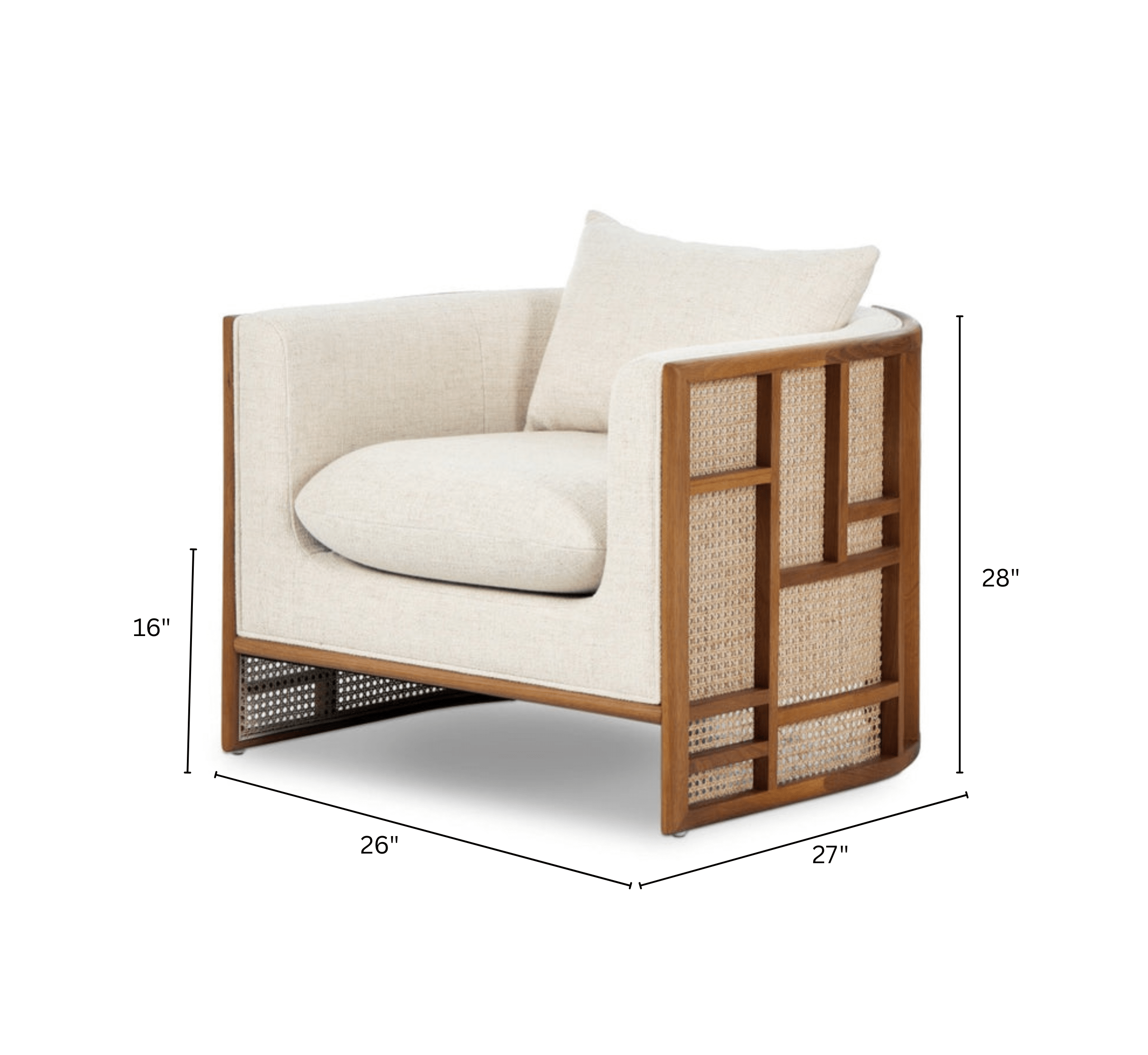 Gharaana Armchairs Veda Wooden Upholstered Armchair