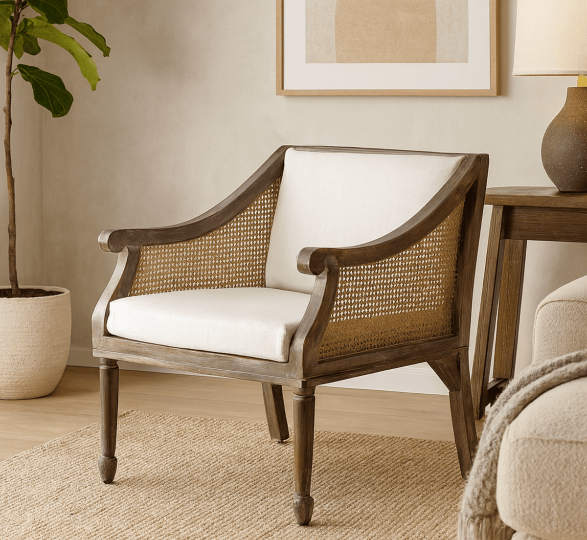 Gharaana Armchairs Woven Plush Armchair