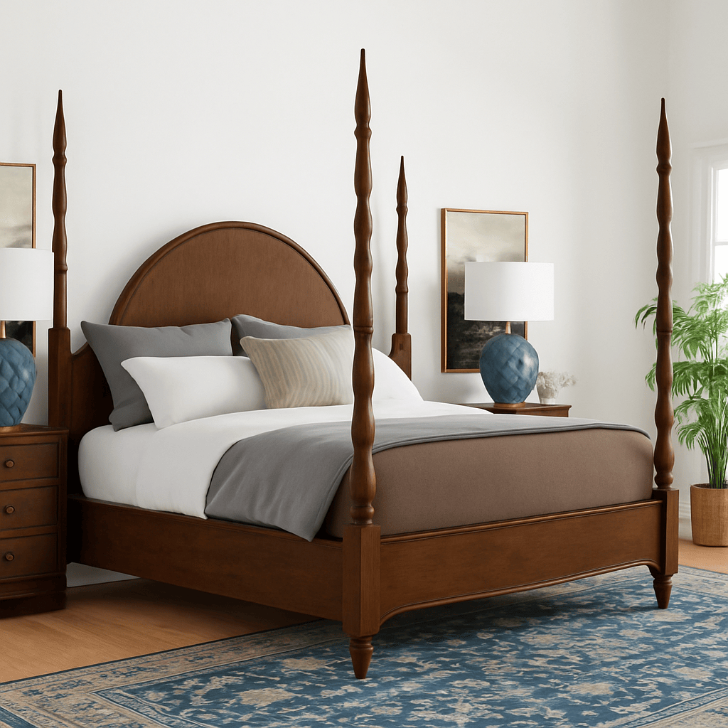 Gharaana Beds Anaya 100% Solid Wood Poster Bed