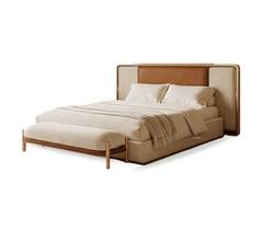 Gharaana Beds Avo 100% Solid Wood Upholstered Bed