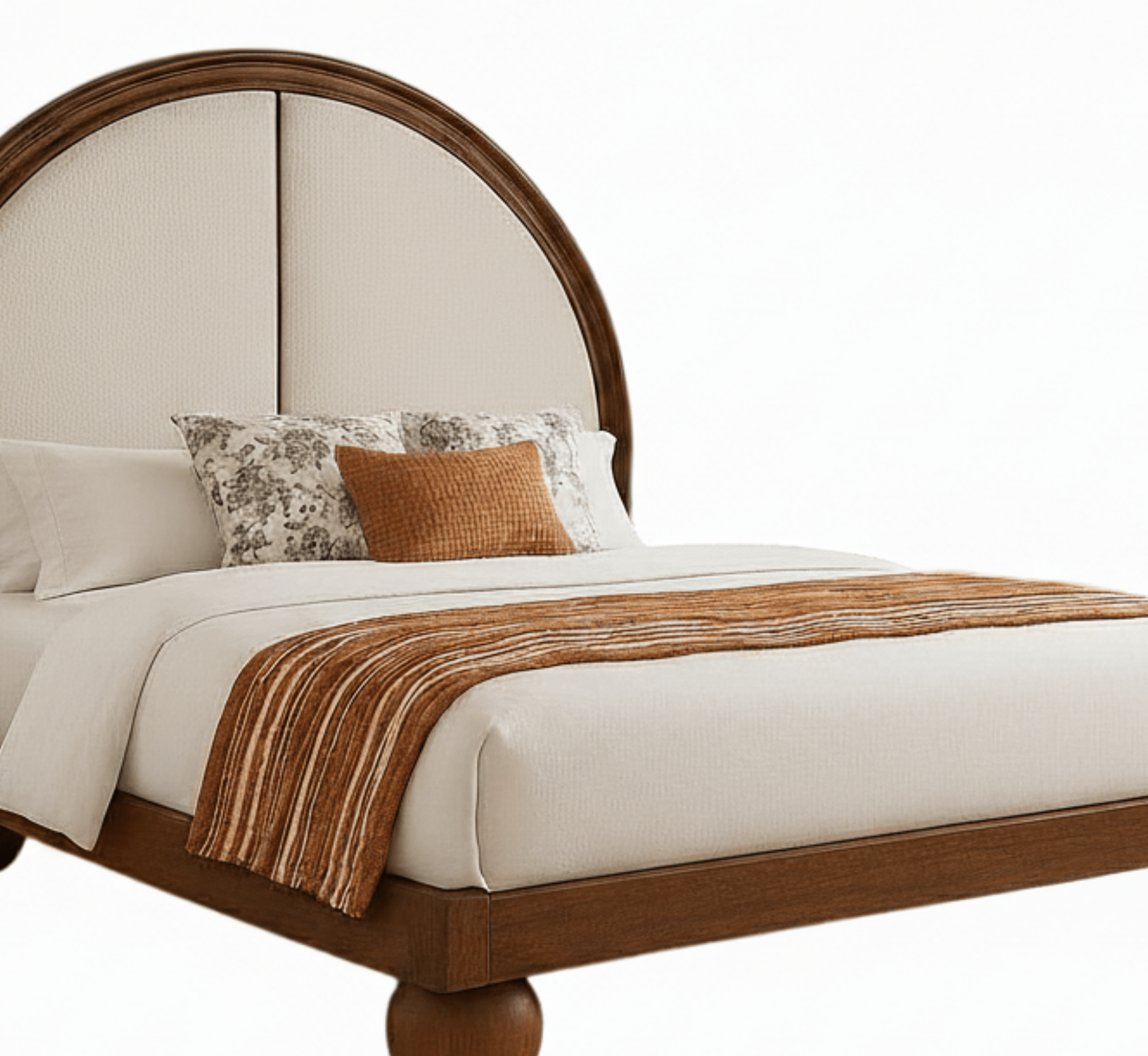 Gharaana Beds Bulaq 100% Solid Wood Upholstered Bed