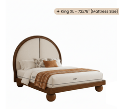 Gharaana Beds Bulaq 100% Solid Wood Upholstered Bed