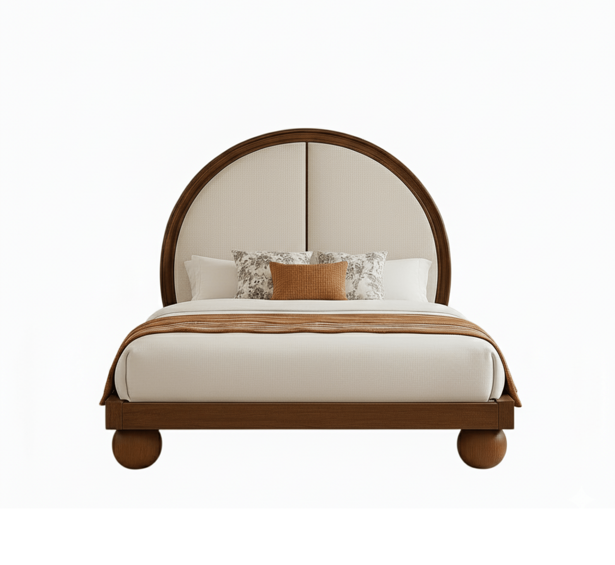 Gharaana Beds Bulaq 100% Solid Wood Upholstered Bed