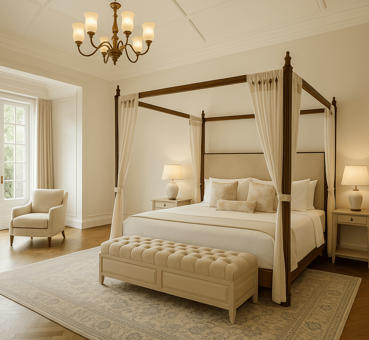 Gharaana Beds Dawn 100% Solid Wood Poster Bed