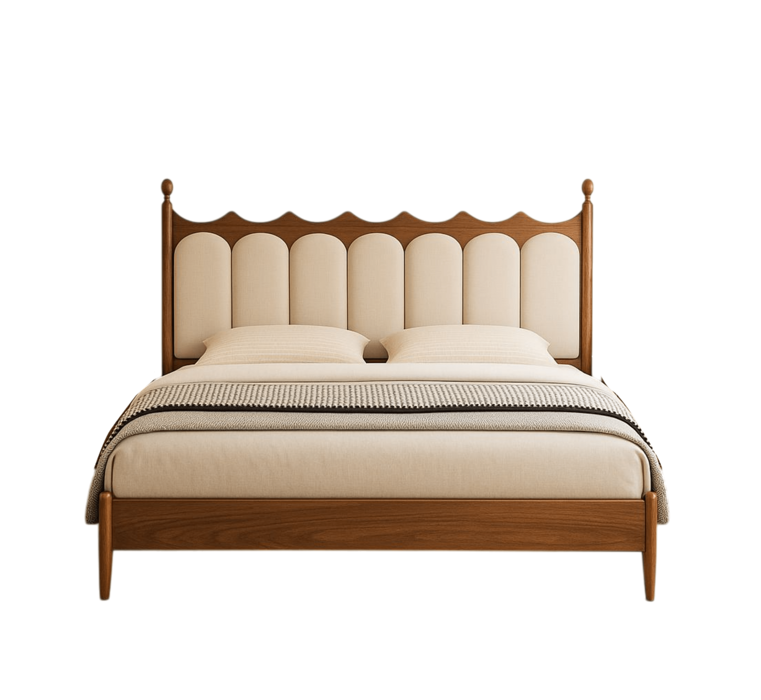 Gharaana Beds Ellora 100% Solid Wood Upholstered Bed