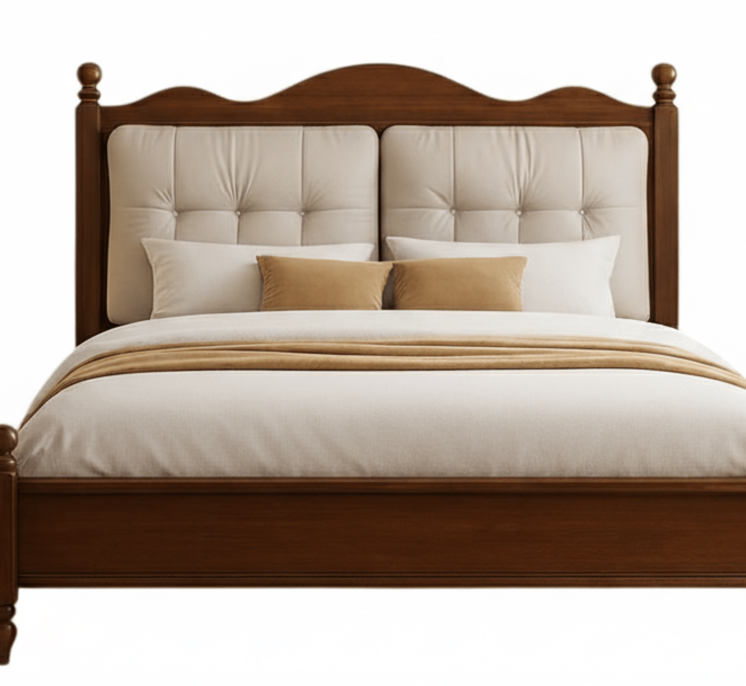 Gharaana Beds Hunar 100% Solid Wood Upholstered Bed