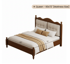Gharaana Beds Hunar 100% Solid Wood Upholstered Bed